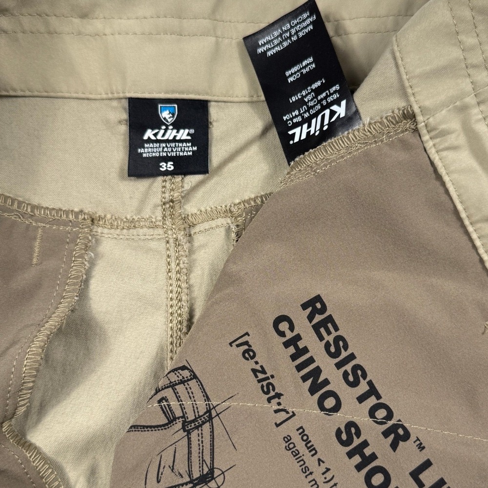 Kuhl Resistor Lite Chino Shorts Khaki Hiking Outdoor Pockets Mens 35 - Picture 5 of 5